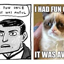 Ah we can dance if we want to, we can leave your dogs behind cause your dogs don't dance and if they don't dance well they're are no friends of mine. Was Grumpy Cat S Fame Built On A Stolen Kate Beaton Joke
