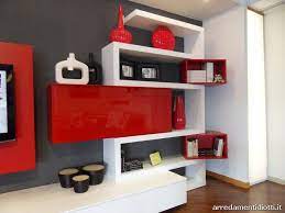 Red And White Link Wall System Diotti A F Italian Furniture And Interior Design Living Room Wall Units Italian Furniture Furniture
