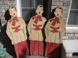 Rated 5 out of 5 stars. Vtg Outdoor Christmas Carolers Set 4 Foot 3 Pc Wooden Holiday Lawn Ornaments 1830560449