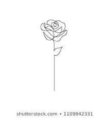 Rose One Line Images Stock Photos Vectors Shutterstock Line Tattoos Rose Drawing Tattoo One Line Tattoo