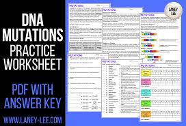 Description a substitution is a mutation that exchanges one base for another. Dna Mutations Practice Worksheet With Answer Key Laney Lee