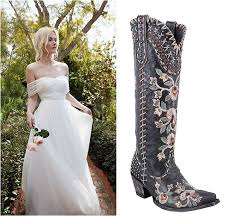 Hi lo styles are perfect for country or destination weddings as easy wearing and walking. Wedding Style Bridal Cowboy Boots Gowns Houston Wedding Blog