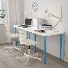 Linnmon Adils Table White Blue 78 3 4x23 5 8 Ikea In 2020 Home Office Furniture Home Office Design Home Office Decor
