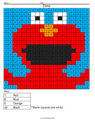 Learn about famous firsts in october with these free october printables. Elmo Color By Number Coloring Squared