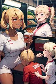 Anime Muscular Small Tits 80s Age Laughing Face Blonde Pigtails Hair Style  Dark Skin Charcoal Grocery Side View Straddling Nurse 3675880834292796467 -  AI Hentai