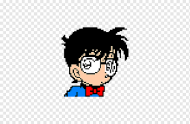 Instant download after purchase fabric: Bead Jimmy Kudo Cross Stitch Pixel Art Pattern Conan Edogawa Face Head Bead Png Pngwing