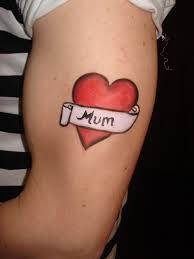 Heart tattoos are just amazing and carries rich symbolism of love and life alongside an array of meanings. Red Ink Heart With Mum Banner Tattoo On Left Half Sleeve