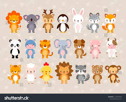 Big Vector Set With Cute Animals Illustration In A Cartoon Style On A Children S Theme Afri Cute Animal Illustration Animal Illustration Kids Cartoon Animals