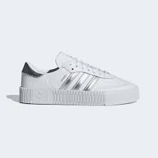 Adidas Black And Silver Women S Shoes New Women S Originals Sambarose Shoes Cloud White Silver Metallic Core Black White Shoes Sneakers Fancy Sneakers Samba Shoes