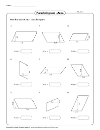 There are a range of worksheets to help children learn and calculate angles. Area Of Parallelograms Worksheets
