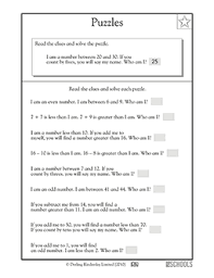 Check spelling or type a new query. Number Puzzles 1st Grade 2nd Grade Math Worksheet Greatschools