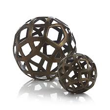 Geo Balls Metal Decor Round Wall Mirror Metal Ball