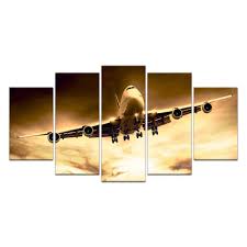 Browse the hottest posters in music, movies and sports. Sechars 5 Piece Large Canvas Painting Wall Art Airplane At Sunset Picture Print On Canvas For Living Room Bedroom Decor Vintage Aircraft Poster Giclee Artwork Stretched And Framed Ready To Hang Buy