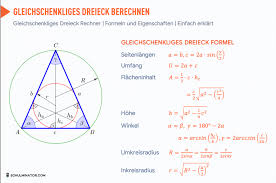 Ein stumpfwinkliges dreieck ein stumpfwinkliges dreieck ist ein dreieck mit einem stumpfen winkel, das heißt mit einem winkel zwischen 90° dreieck — mit seinen ecken, seiten und winkeln sowie umkreis, inkreis und teil eines ankreises in der üblichen form beschriftet ein dreieck (veraltet. Gleichschenkliges Dreieck Berechnen Flache Hohe Formel