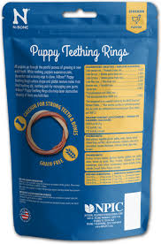 Puppies find savory chicken flavor to be irresistible, helping them to chew teething ring instead of furniture. N Bone Grain Free Puppy Teething Ring Chicken Flavor Dog Treats 6 Count The Bone Biscuit