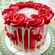 A White Chocolate Ganache Drip Cake With Rosettes Tips Use Pasteles Postres Pasteles San Valentin