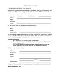Free 9 Sample Health Declaration Forms In Ms Word Pdf Excel