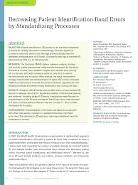 Pdf Decreasing Patient Identification Band Errors By