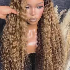Wear and Go Honey Blonde Brown Water Wave Lace Frontal Glueless Wig 20