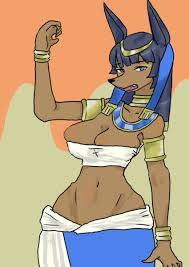 31962 Safe Artist Sokushinjyoubut Anbs 02 Zenonzard Canine Jackal Mammal Anthro Zenonzard Blue Eyes Breasts Egypt Female Looking At You Solo Solo Female Furbooru