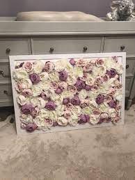 Flower Wall Frame Lavender And Soft Creams Girl Nursery Room Decor Flower Nursery Decor