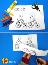 bicycle safety cut paste worksheet 10 minutes of quality time