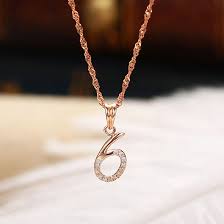 Pendentif Chiffre 6 Or Rose 18cts Et Diamants 0 065ct Or Rose Bijoux Or Rose Or