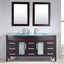 63 inch glass top double sink vanity