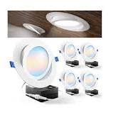 Sunco 4 Pack 6 Inch 5 CCT Gimbal LED Recessed Light Slim ...