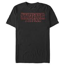 Relive the iconic scene from stranger things series 3, featuring dustin and his girlfriend suzie. Classic Stranger Things Logo Stranger Things Black T Shirt Ign Store