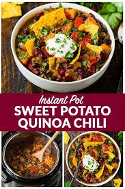 Instant Pot Vegetarian Chili With Black Beans Quinoa And Sweet Potatoes Easy Hea Veggie Chili Recipes Instant Pot Recipes Vegetarian Vegetarian Instant Pot