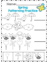 Spring Patterning Practice Crafts And Worksheets For Preschool Toddler And Kindergarten Spring Worksheet Pattern Worksheet Spring Worksheets Kindergarten