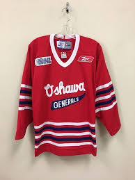 vintage oshawa generals ohl junior hockey reebok jersey size