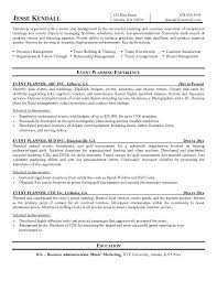 Experienced Event Planner Resume Event Planner Resume Event Planning Contract Event Planning Organization