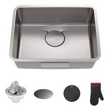 Overmount vs undermount kitchen sinks. 25 Undermount 16 Gauge Stainless Steel Single Bowl Kitchen Sink With Drainassure Waterway