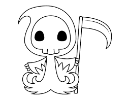 Fun, easy & free to print. Printable Grim Reaper And Scythe Coloring Page