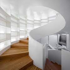 Contemporary Portuguese Architecture Spiral Staircase For 6 000 Books Staircase Design Stairs Design Modern Staircase