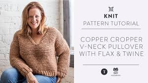 Simple sweater free knitting pattern. How To Knit A Cropped V Neck Pullover For The Fall Left Handed Youtube