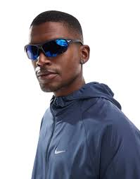 NIKE Nike Skylon Ace running sunglasses in matte black and grey blue mirror 