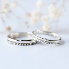 Geometric Wedding Band Alternative Wedding Ring Simple His And Hers Ring Promise Ring Couple Ri Couple Wedding Rings Couples Ring Set Promise Rings For Couples