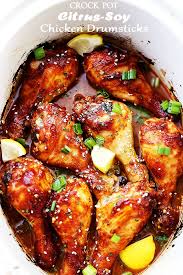 Crock Pot Citrus Soy Chicken Drumsticks These Super Easy Chicken Drumsticks Are Lo Easy Chicken Drumstick Recipes Chicken Drumstick Recipes Drumstick Recipes