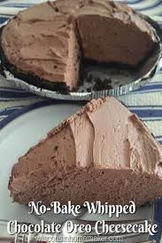 This Quick And Easy No Bake Whipped Chocolate Oreo Cheesecake Offers A Rich Chocolate Mousse Like Filling In A Chocolate Oreo Cheesecake Easy Desserts Desserts