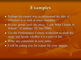 The classes that give access to the metadata of a running program are in the system.reflection namespace. Personal Reflective Writing Ppt Video Online Download