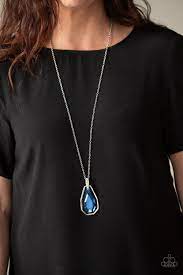 Paparazzi Maven Magic Blue Trendy Shopping Paparazzi Fashion Bling Shopnow Online 5dollarbling Jewelry Hau Blue Gems Blue Necklace Rhinestone Pendant