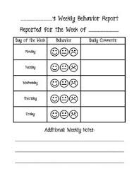List Of Weekly Behavior Chart Image Results Pikosy