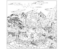 Mike wants to go to the music store from the well. A Beautiful Fairy Town Coloring Page Free Printable Coloring Pages For Kids
