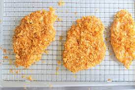 The Secret To Extra Crispy Baked Chicken Is Potato Chips Recipe Breaded Chicken Chicken And Chips Potato Chips