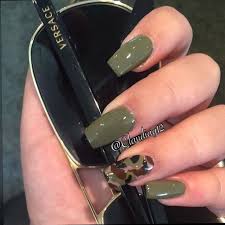 The idea for decoration is a lot. Olive Green Nails Almond Glossy Oval Shape Nails Hand Painted False Tips Christmas Night Sexy Nail Art Designs