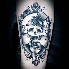 If you are a fan, skull will be ideal for a tattoo. Grey Shaded Men Traditional Skull Tattoo On Arm For Men