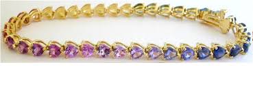 Check spelling or type a new query. 19 Ctw Heart Shape Rainbow Sapphire Bracelet In 14k Yellow Gold Ssb 4064
